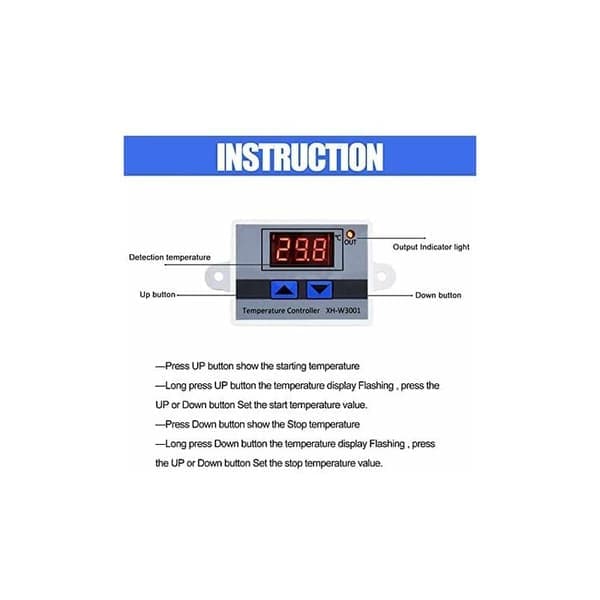 220V Digital Termostat Temperaturkontroller Kjøling og Oppvarming-FX-