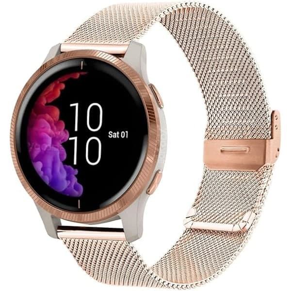 Urrem til Garmin Venu 2 Plus/Venu Sq/Vivoactive 5/Vivomove 3, 20 mm Quick Release-armbånd i rustfrit stålnet