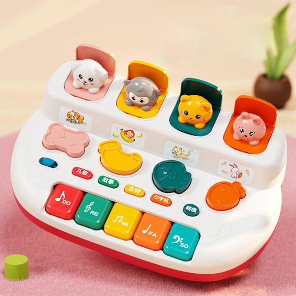 Multifunksjonelt Dyre-baby Piano - Pedagogisk (Leke-sett) Red