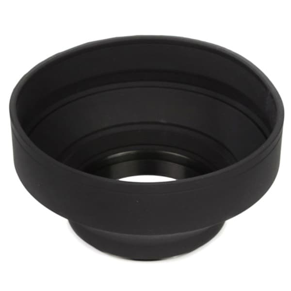 Universal 3-Trins Sammenklappelig 3-i-1 Gummi Foldbar Solskærm Su Sort 55mm 55mm