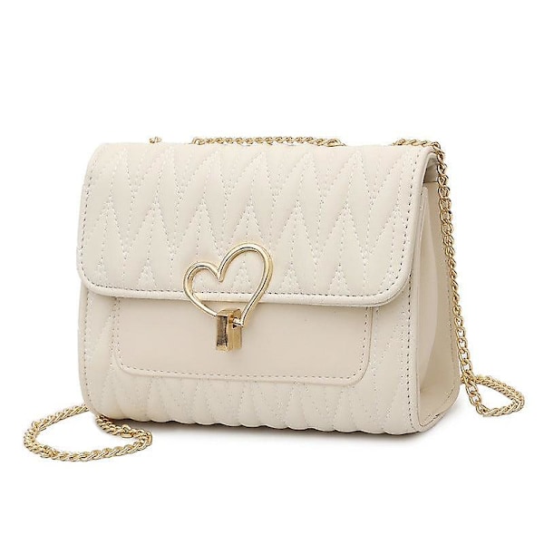 Dam Tjej Handväska Mode Casual Kedja Axelremsväska Beige style 2 (upgraded versio