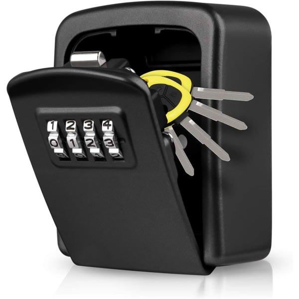 PC-nyckelskåp, väggmonterat nyckelskåp [Vattentätt och rostskyddande (svart)-80*95*42mm