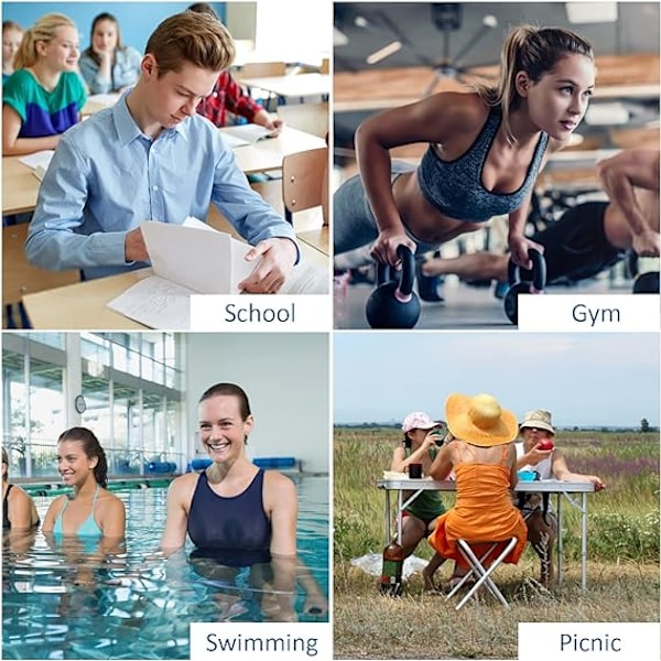 Vandtæt taske med snørelukning, svømmetaske i PE til sport, skole, strandferie, svømning, rejser Blue