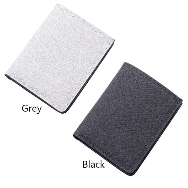 Kort herrplånbok myntväska plånbok canvas plånbok svart Black