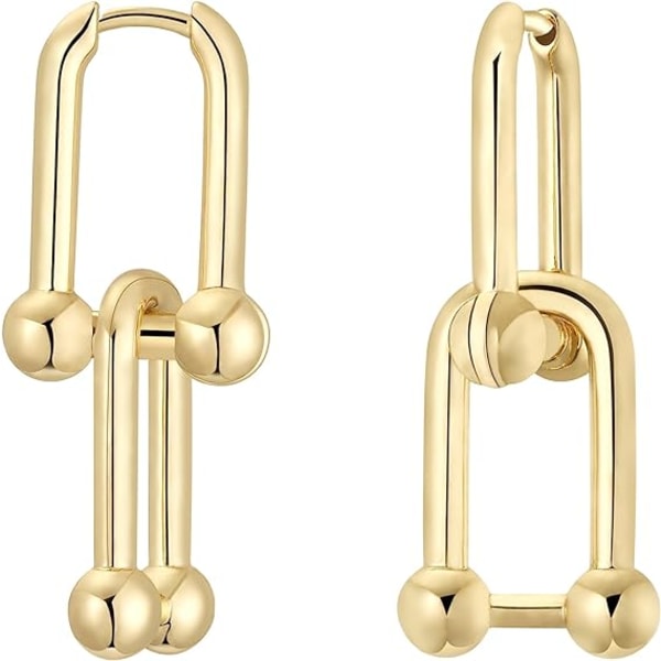 14K guld konvertible Link øreringe til kvinder Drop Dangle øreringe Hypoallergene smykker