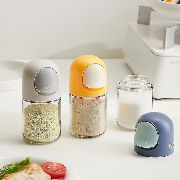 3 stk. salt- og peberstrøer i glas, præcis kvantitativ krydderiflaske, målesaltstrøer