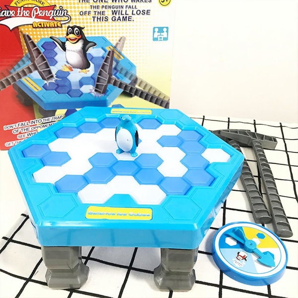 Tallenna pingviini jäällä -peli Penguin Trap Break Ice Kids -perhejuhlapeli pulmapöytä koputuspalikka