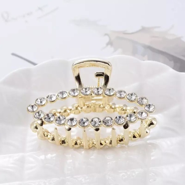 Hårklämma med strass och pärlor hjärta diamant Heart diamonds