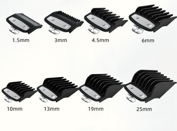 Kammer for Wahl hårklippere, metallklips, 8 klippelengder