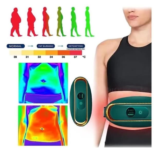 Abdominalmassasjeapparat - Bærbart varmebelte - USB-drevet - Abdominal massasje