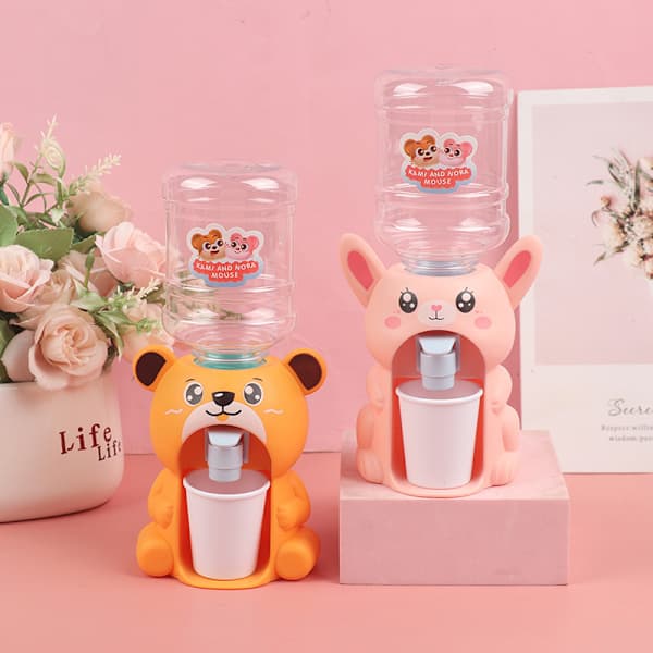 Mini Vattendispenser för Barn Present eVatten Juice Mjölk Dricka Rosa kanin