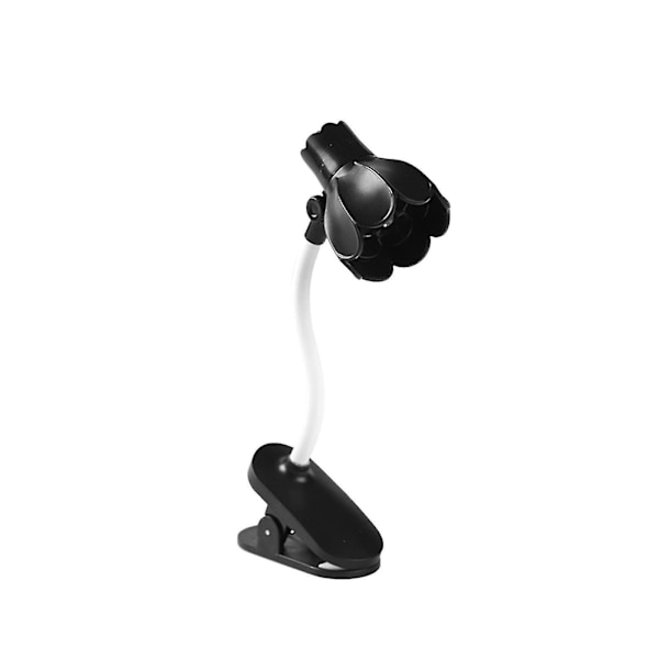 Skrivebordslampe, 360 graders rotasjon, klips-på-lampe, bærbar leselampe, klemme på skrivebord/bord/køyeseng/skap, hjemmebelysning Black D
