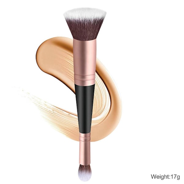 Smink Concealer Två I Ett Dubbelhuvud Sminkborste Platt Huvudborste C