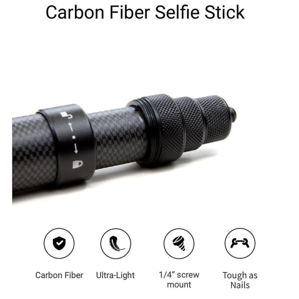 Ultralång kolfiber osynlig selfiepinne justerbar förlängningsstång för Insta360 ONE X2 / ONE R / ONE X selfiepinne