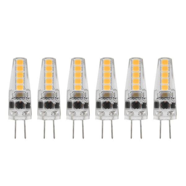 10 kpl G4 LED-lamppua 2W Bi Pin -kantahimmennettävät lamput kattokruunuun kattolamppuun pöytälamppuun lämmin valkoinen 3000K AC 12‑24V