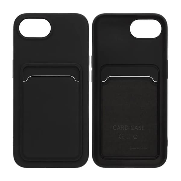 Silikonecover kompatibelt med iPhone 16e, med SIM-kortplads - Sort