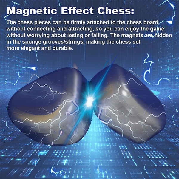 Magnetisk sjakkspillsett, kampbrettspill for flere spillere, magnetdamleker with Sponge