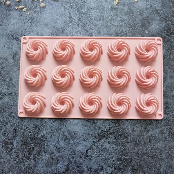 15 Håls Spiralform Silikonform Mousse Dessert Bakning Blå one size Blue