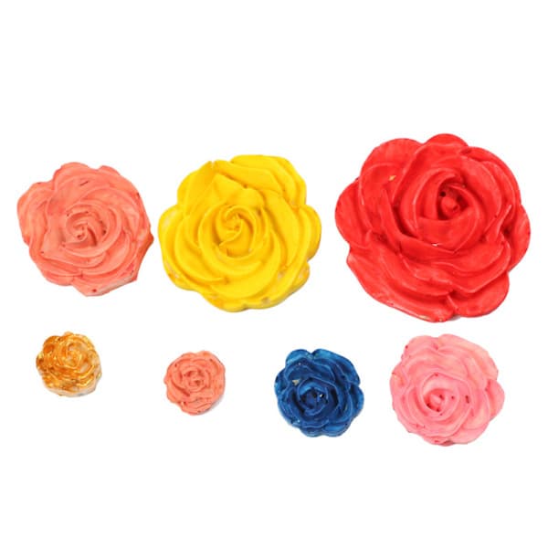 3D Ros Blomma Silikon Fondant Form Tårtdekor Sug En onesize