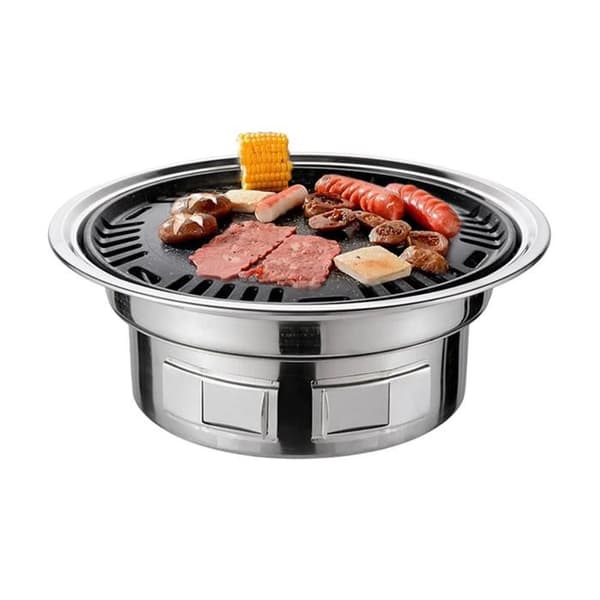 13-tums multifunktionell koreansk kolgrill, bärbar kolspis för camping och picknick