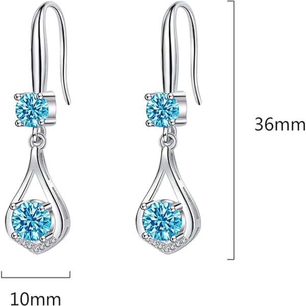 925 Sterling Silver Hoop Loop örhängen för kvinnor18K Vitguld med gnistrande element Kristall med smyckeskrin för kvinnor Hustru Mor Dotter