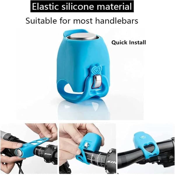 Elektrisk sykkelhorn, 100dB sykkelklokke blå blå Blue