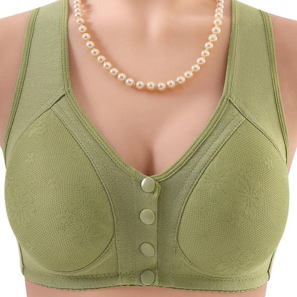 Dame-BH med frontknapp, plus size, blonder, full dekning, bøyle, ufôret ROSA 42/95