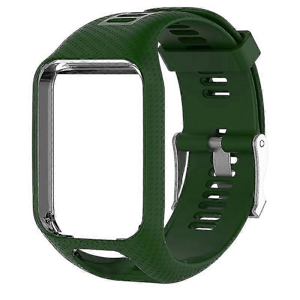 Silikon Ersättningsarmband Klockarmband För TomTom 2 3 Series Runner 2 3 Spark Series Golfer 2 Adventurer GPS Klocka Army Green