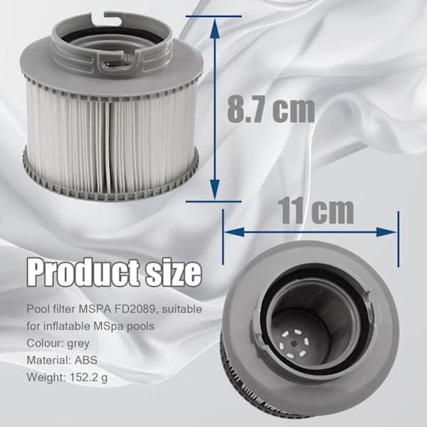 MSpa puhallettavan uima-altaan vaihtosuodatin harmaa FD2089 [POP] 1 pack