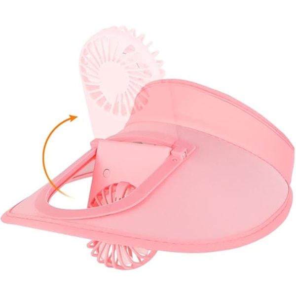 Solskygge Hat med Ventilator Bred Skygge Strand Cap Køling Sol UV Beskyttelse Hat Tom Top Sol Hat med Justerbar Elastisk Spænde Pink