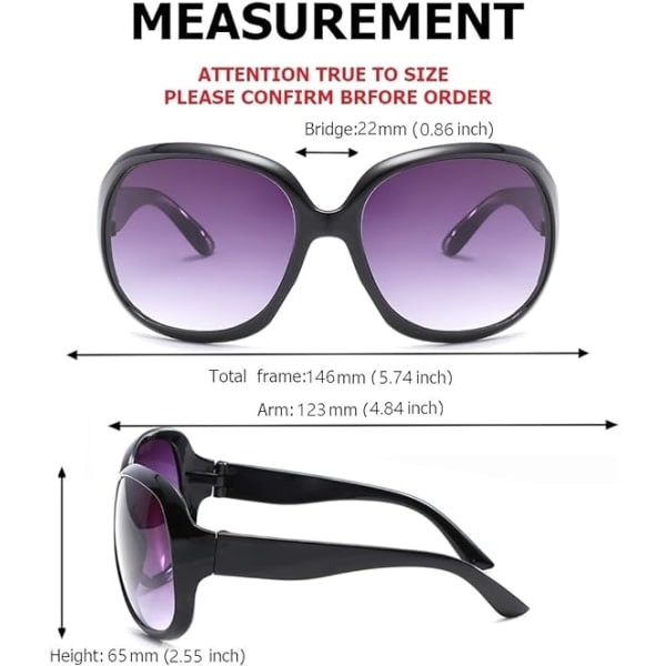 2 kpl aurinkolasit naisille ja miehille Vintage suuret kehykset naisten aurinkolasit UV400 aurinkolasit black Polarized