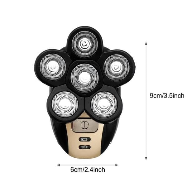 3D Hårklipper Elektrisk Barbermaskin USB Oppladbar 6 Hoder