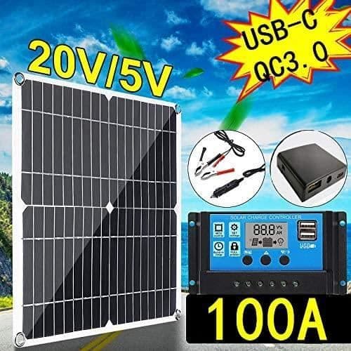 200W 12V Solcellepanelsæt med 100A batterioplader A7