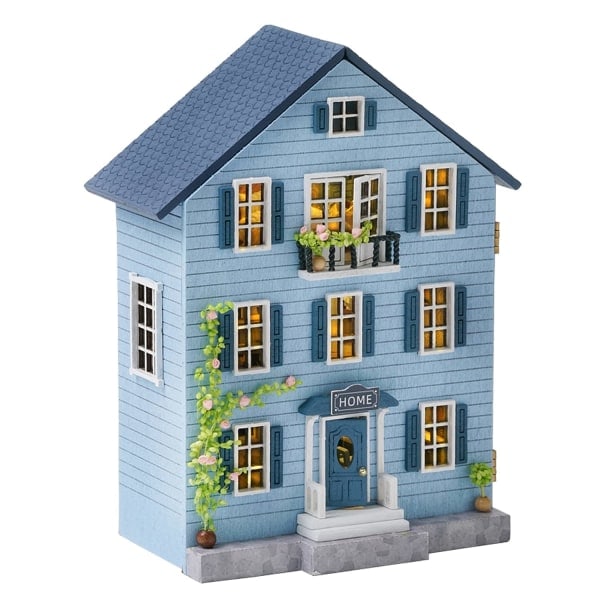 Diy dockhus kit, miniatyr dockhus kit