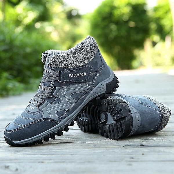 Vattentäta slip-on snökängor för kvinnor med fleecefoder, varma vinterskor 2K6137 Grå Grå 35 35