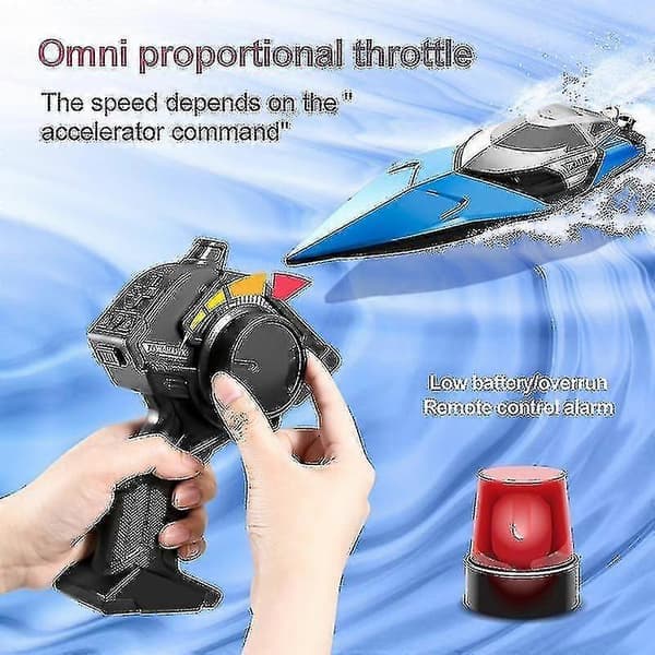 50 cm RC-båt 70 km/t Profesjonell fjernkontroll Høyhastighets racingbåt Utholdenhet 20 minutter Barnegaver Leker Kompatibel med gutter Green 2 battery