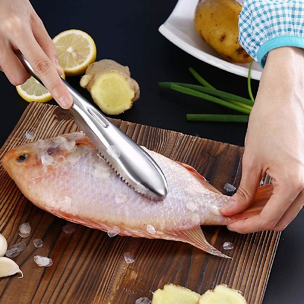 Fiskskrapa, Fiskskrapa i rostfritt stål Rengöringsborste Enkelt verktyg för att ta bort fiskfjäll