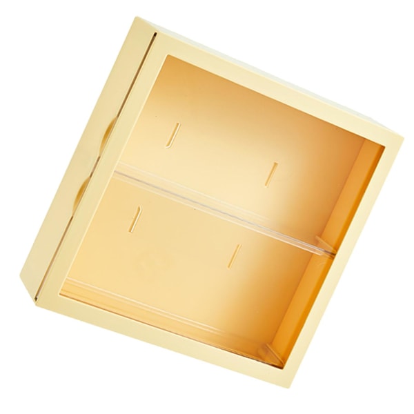 Väggmonterad skyltfönster Blind Box Figurer Display Case Hantverk Förvaringsställ Dammsäker Dockleksak Förvaringslåda Creamy Yellow