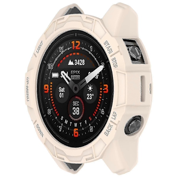 TPU Klockfodral för Garmin Epix Pro 51mm/(gen 2) 51mm /fenix 7x Pro / 7x, Repskyddande Ihåligt Skydd Starlight