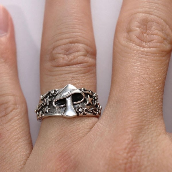 1 st Vintage Multi Element Ring Svamp Blad Stjärna Ring Finger