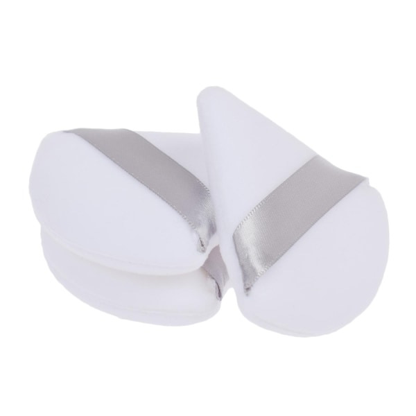 3 st Triangulära Makeup Svamp - Puderpuff, Tvättbara Makeup Svamp white
