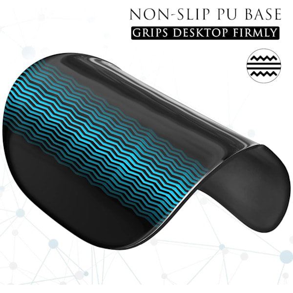 Ergonomisk musmatta med handledsstöd i memory foam, bekväm datormusmatta för laptop, smärtlindrande handledsstöd svart Black