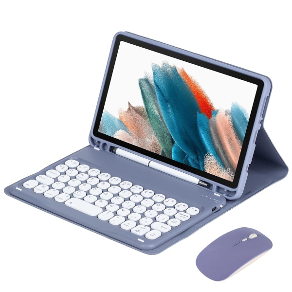 Tastaturetui til Samsung Galaxy Tab A9 Plus 11 tommer 2023, aftageligt trådløst tastaturbeskyttelsescover, mørk lilla