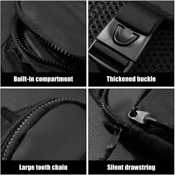 Crossbody taske, Crossbody taske Vandtæt Mænd og Kvinder Vandring Udendørs Sport (6.1\"x8.3\" L Sort)