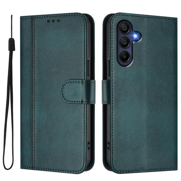 Retro skinnveske med linjemønster for Samsung Galaxy A17 5G grå Grå