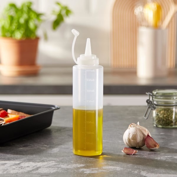 Klemmeflaske 400 ml i plast, hvid