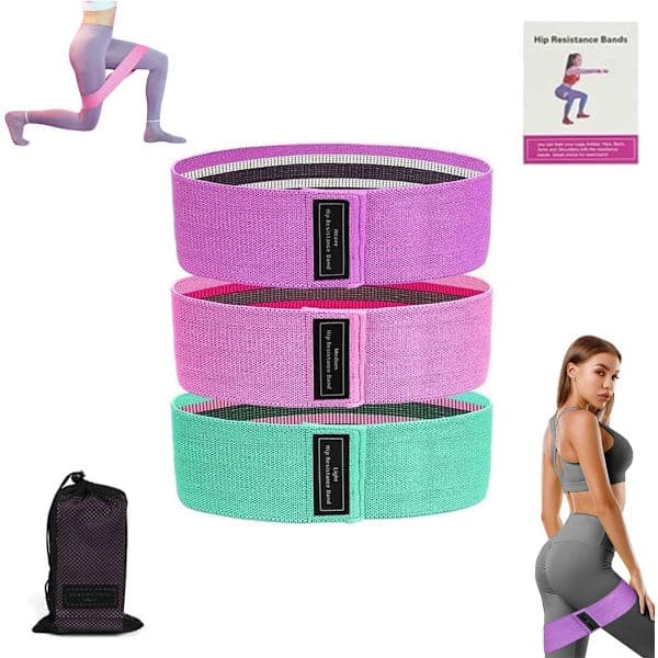 Modstandsbåndssæt - 3-delt sæt - Modstandsbånd - Pull-Up Bånd - Forskellige Modstande - Booty Band - Fitness Elastik - Strækbånd