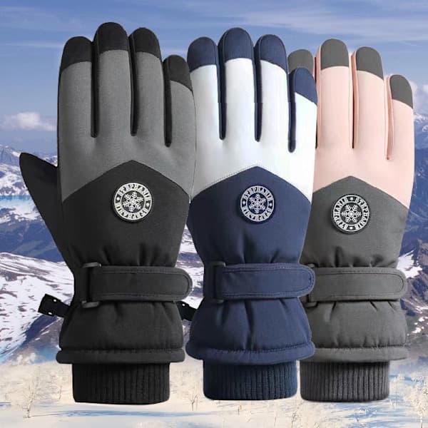 Skihandsker Vinterhandsker Til Kvinder Mænd Snowboard Vanter Touch Lilla Hvid Purple White