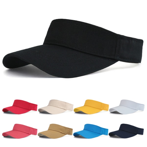 Solskjermhatt Perspirasjon og pustende solbeskyttelse Visor Sport Fritidshette, Justerbar hatt Sommer for menn eller damer Orange