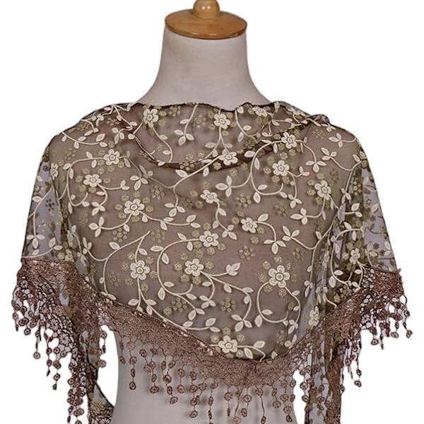 Tørklæder til kvinder, elegante blonde kvast tørklæder, hårbånd, trekantstørklæde (marineblå)